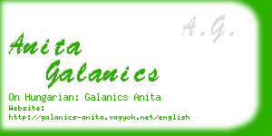 anita galanics business card